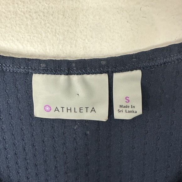 Athleta Mesh Scoop Neck Pullover Shirt Womens Size S Blue Pullover Athletic Gym - Picture 2 of 11